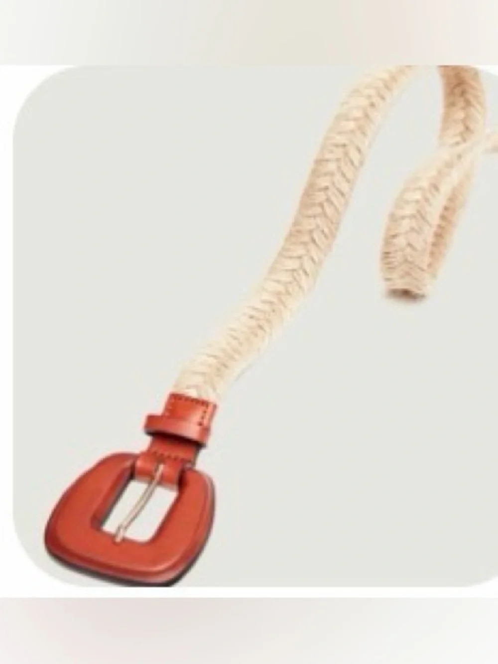 Veronica Beard Adalyn Rope Leather Belt Dark Natural Large